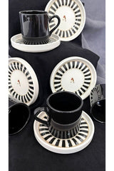 Love Bird Black Series Premium Ceramic Turkish Coffee Cup Set - 12 - Piece Set - TryAladdin