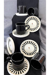 Love Bird Black Series Premium Ceramic Turkish Coffee Cup Set - 12 - Piece Set - TryAladdin