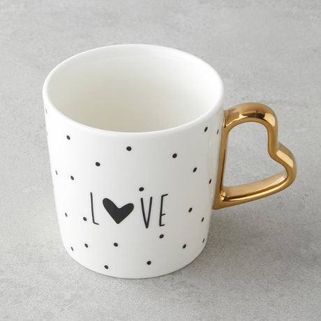 Elegant-New-Bone-China-Coffee-Mug-Love-Day-Black-White-Gold-Accent