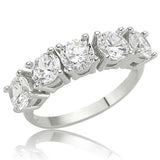 Ring - Sterling Silver Brilliant Five-Stone Eternity Style