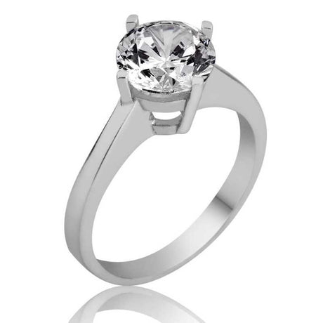 Sterling Silver Solitaire Ring - Classic Brilliance Design