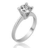 Ring - Sterling Silver Solitaire Brilliant-Cut Ring