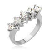 Five Stone Ring - Silver-Tone Cubic Zirconia Eternity Style