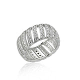 Ring - Sterling Silver Cubic Zirconia Multi-Row Eternity Band