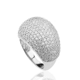 Sterling Silver Pave Domed Ring - Brilliant Statement Style