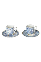 Lucky Art Florance Bone Premium Footed Turkish Coffee Cup Set - 4 - Piece - TryAladdin