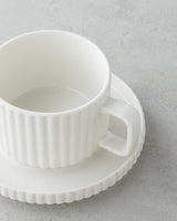Premium Porcelain Tea Cup Set 4 Piece Elegant White