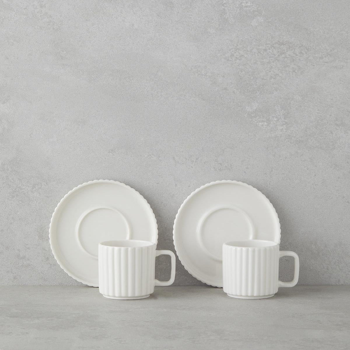 English Home Lunara Professionelles Porzellan Türkisches Kaffeetassen-Set - 4-teilig