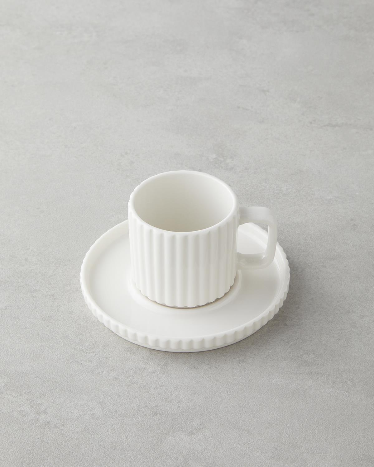 Professional Porcelain Turkish Coffee Cup Set White 4 Piece 90ml