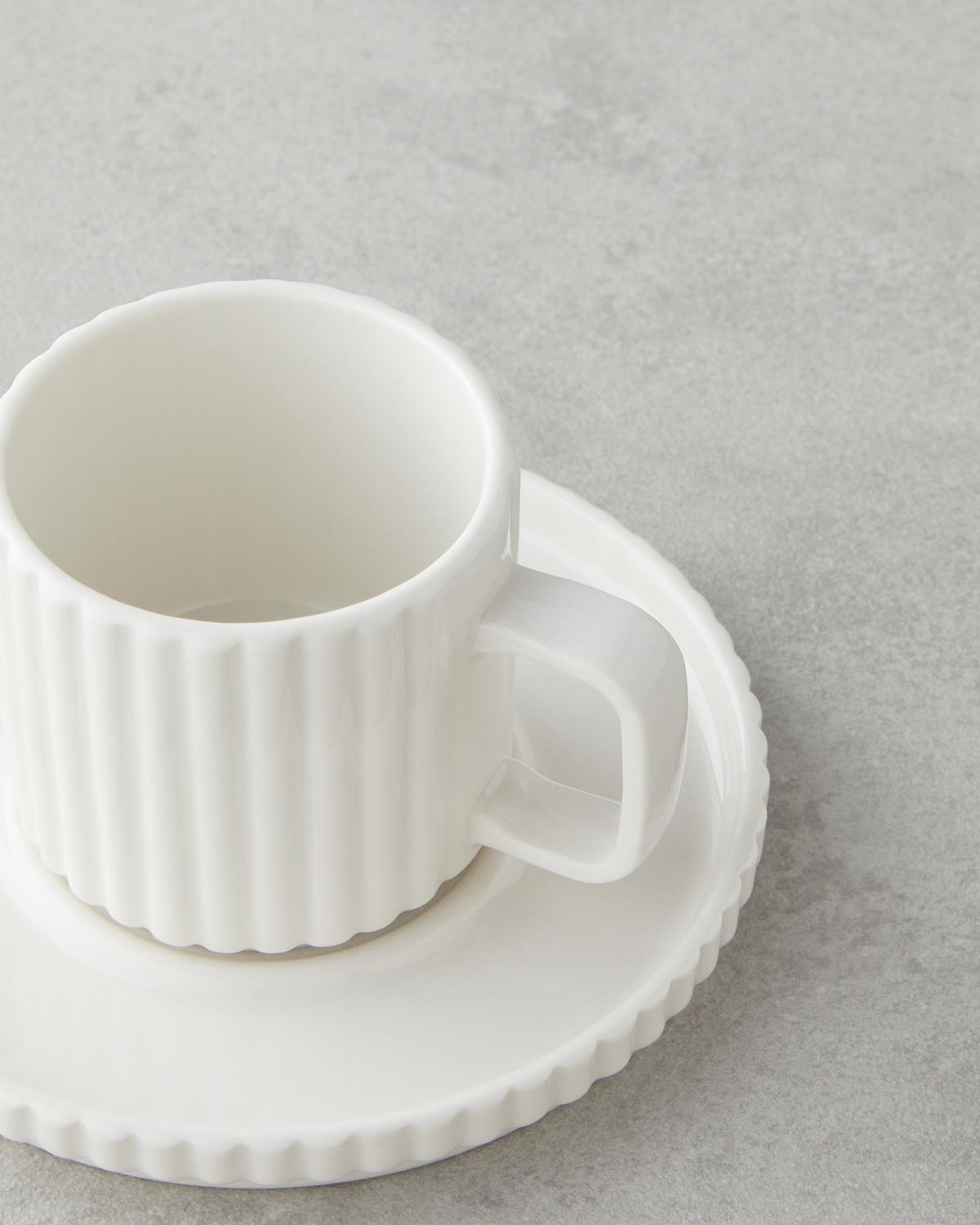 Professional Porcelain Turkish Coffee Cup Set White 4 Piece 90ml