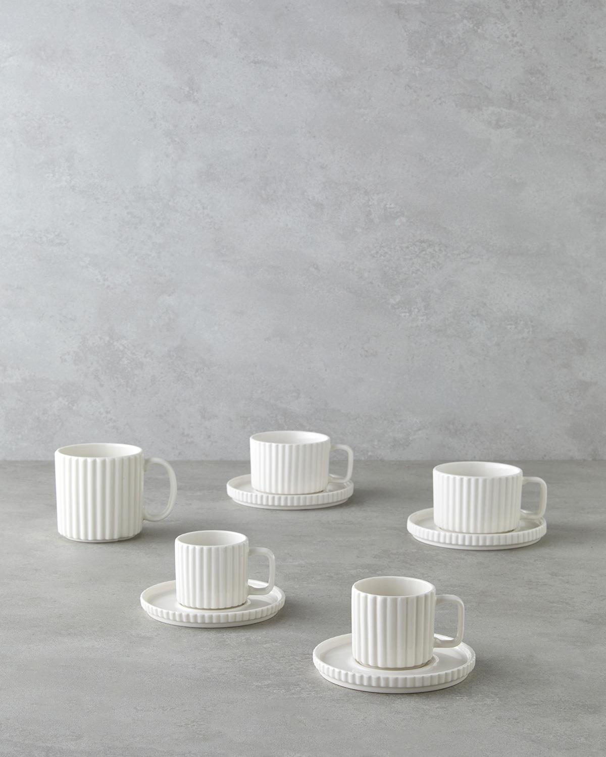 Professional Porcelain Turkish Coffee Cup Set White 4 Piece 90ml