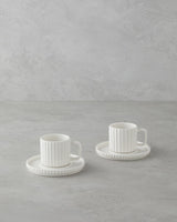 Professional Porcelain Turkish Coffee Cup Set White 4 Piece 90ml