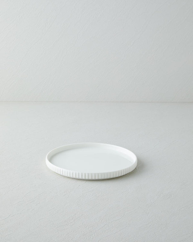 Premium White Porcelain Dessert Plate - Elegant Lunara Collection