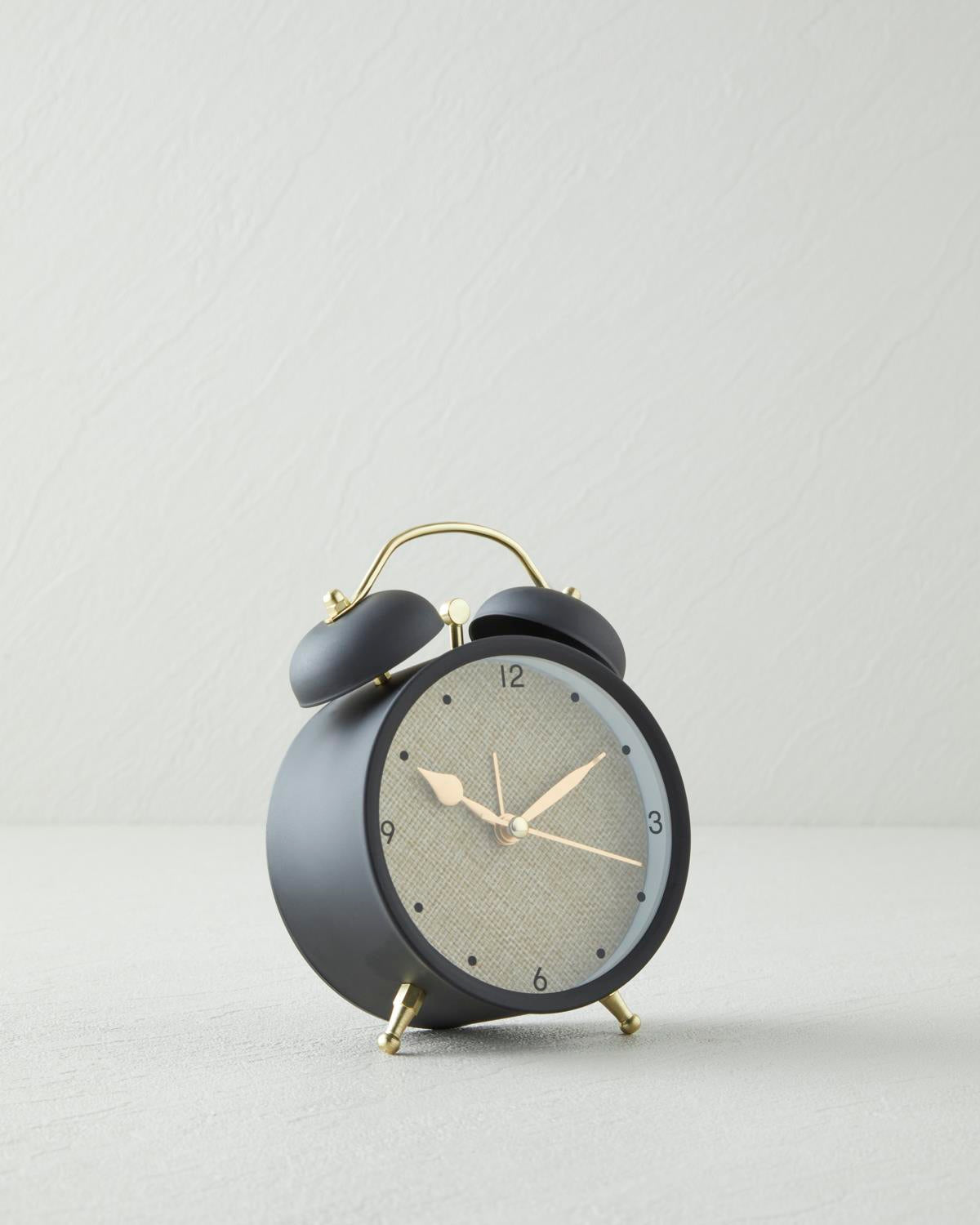 Modern Lunel Decorative Table Clock Sleek Black 13cm
