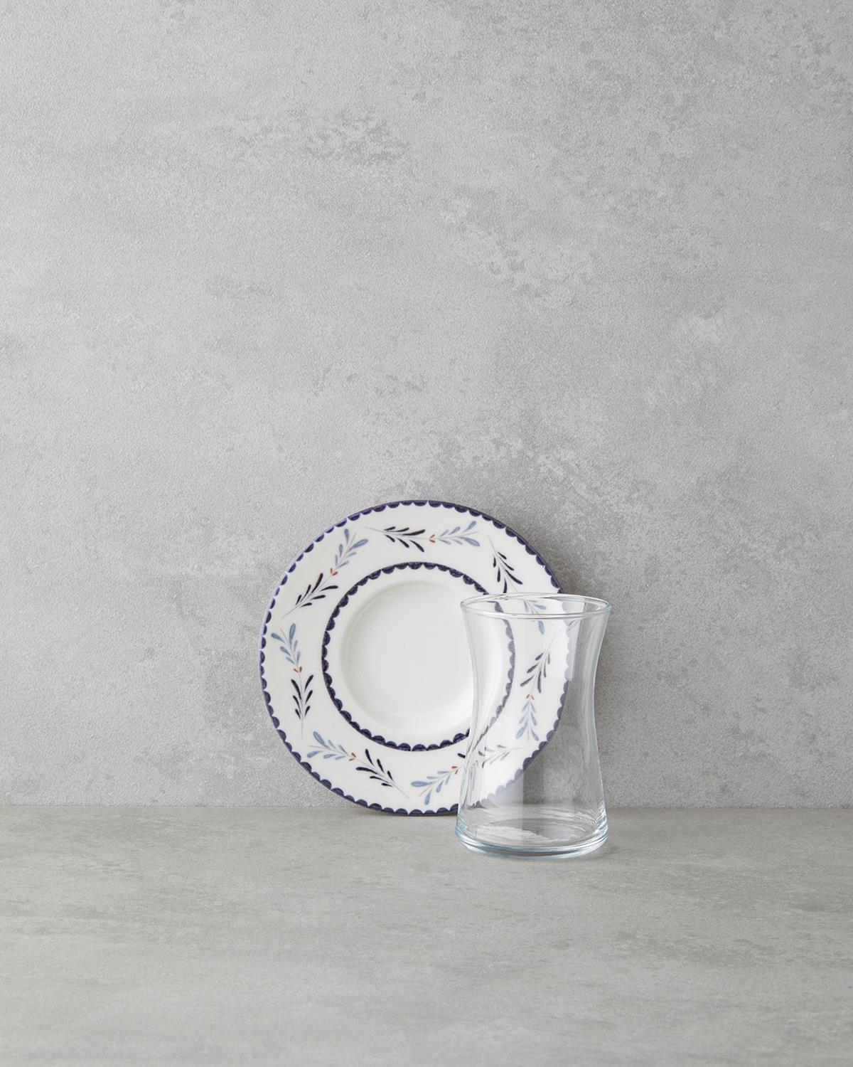 Professional Porcelain Blue Tea Set 12 Piece Service for 6