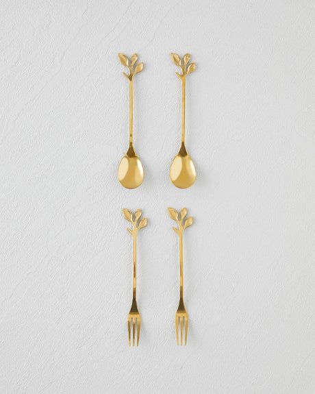 Lush Elegance Professional Gold Stainless Steel Flatware Set - 4 Piece