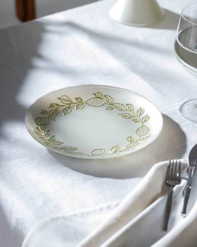 Lustrous Glass Dessert Plate - Modern Minimalist - TryAladdin