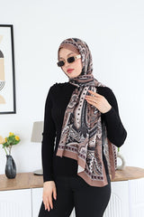 Lux Ethnic Pattern Satin Embroidered Shawl - TryAladdin