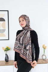 Lux Ethnic Pattern Satin Embroidered Shawl - TryAladdin