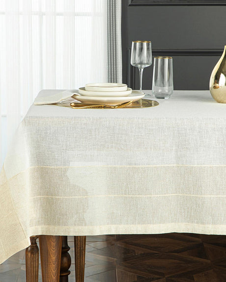 Professional Linen-Look Tablecloth - Beige