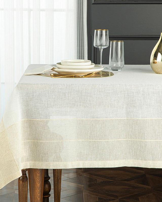 Professional Linen-Look Tablecloth - Beige