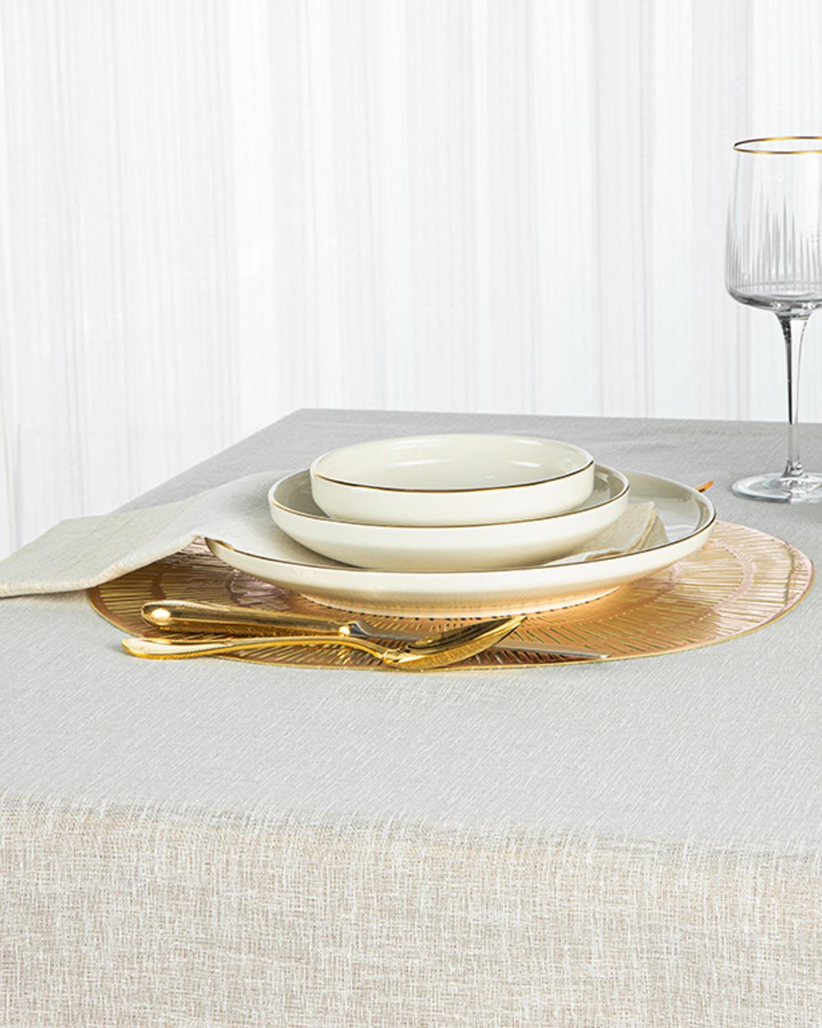 Professional Linen-Look Tablecloth - Beige