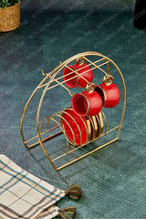 Luxury 6 - Piece Gold Coffee Cup Display Stand - Kitchen Line - TryAladdin