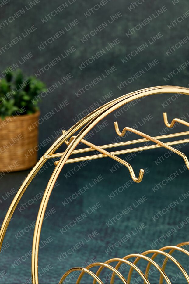 Luxury 6 - Piece Gold Coffee Cup Display Stand - Kitchen Line - TryAladdin