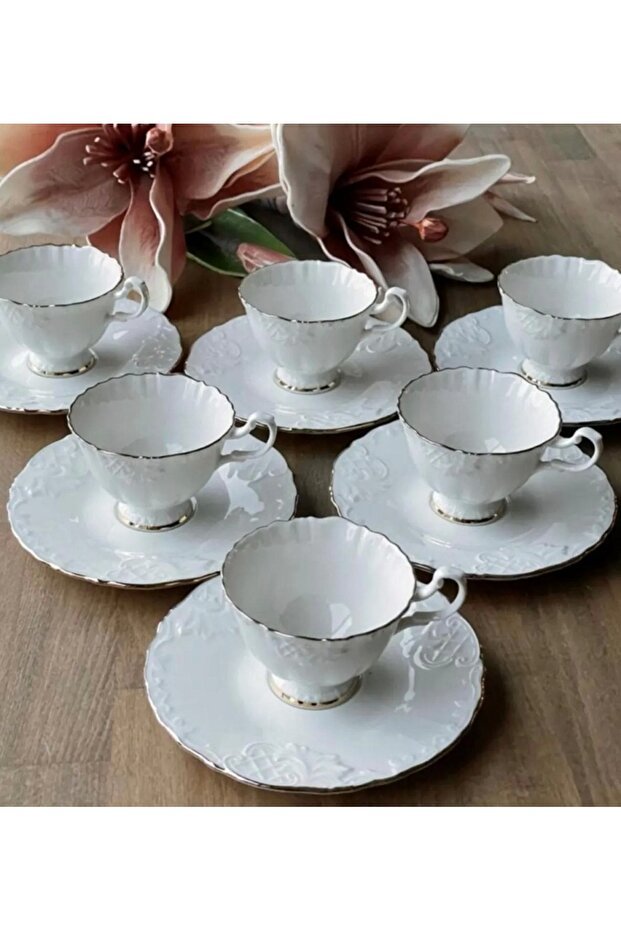 Luxury Gold Gilded Porcelain Turkish Coffee Cup Set - 6 Piece - TryAladdin