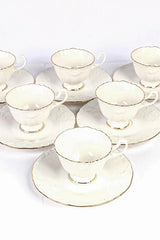 Luxury Gold Gilded Porcelain Turkish Coffee Cup Set - 6 Piece - TryAladdin