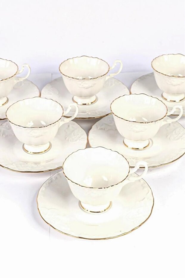 Luxury Gold Gilded Porcelain Turkish Coffee Cup Set - 6 Piece - TryAladdin