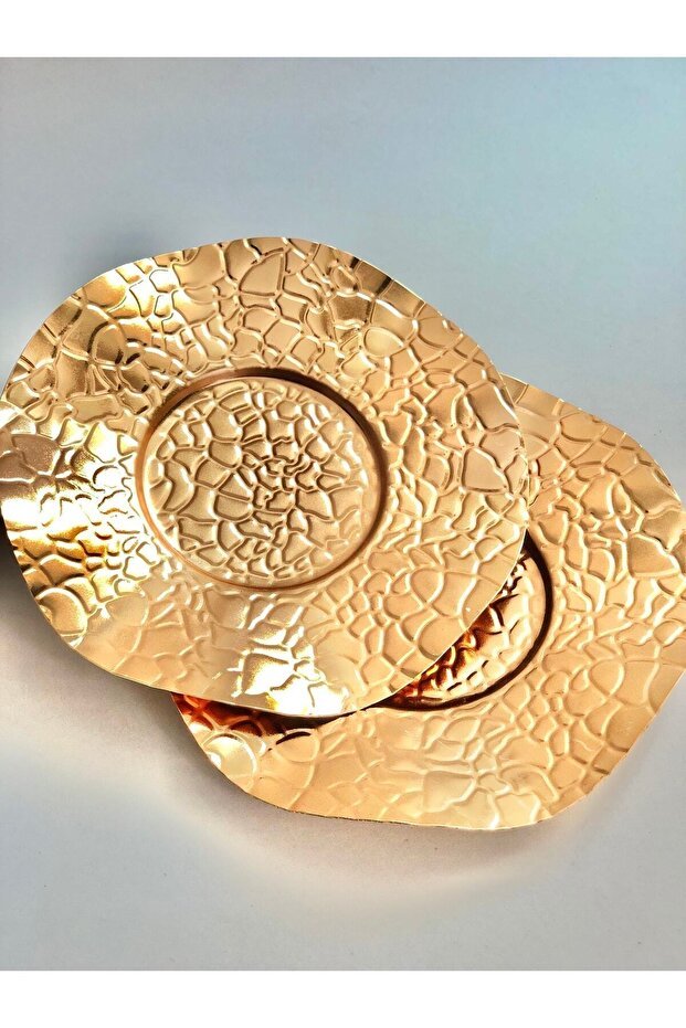 Luxury Gold Plated Metal Tea Coaster Set - 6 - Piece - TryAladdin