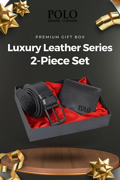 Luxury Leather Men's Belt & Wallet Gift Set - 2 - Piece - TryAladdin