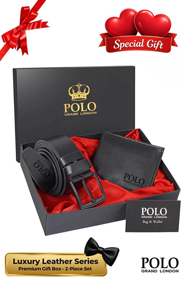 Luxury Leather Men's Belt & Wallet Gift Set - 2 - Piece - TryAladdin
