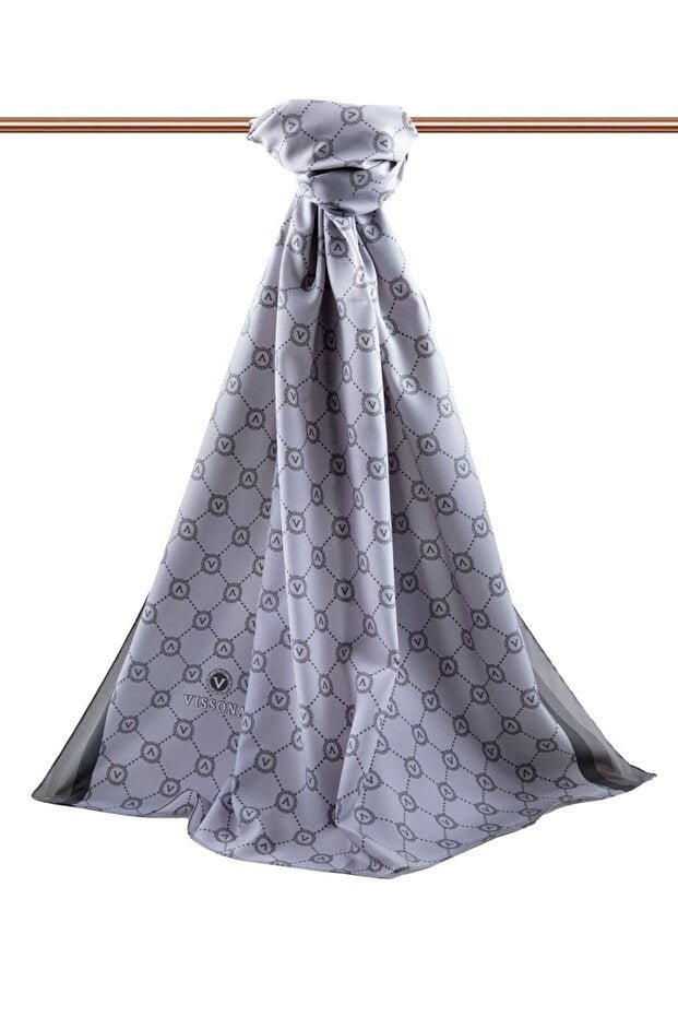 Luxury Medina Silk Feel Shawl - Grey - TryAladdin