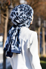 Luxury Medina Silk Leopard Print Shawl - Indigo Navy - TryAladdin