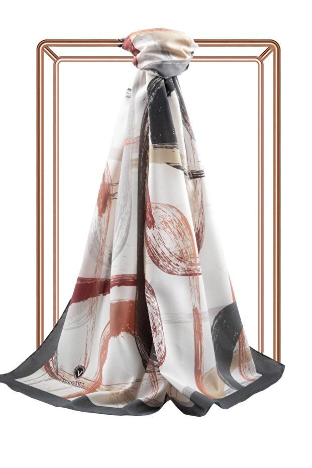 Luxury Medina Silk Scarf - Cream Grey - TryAladdin