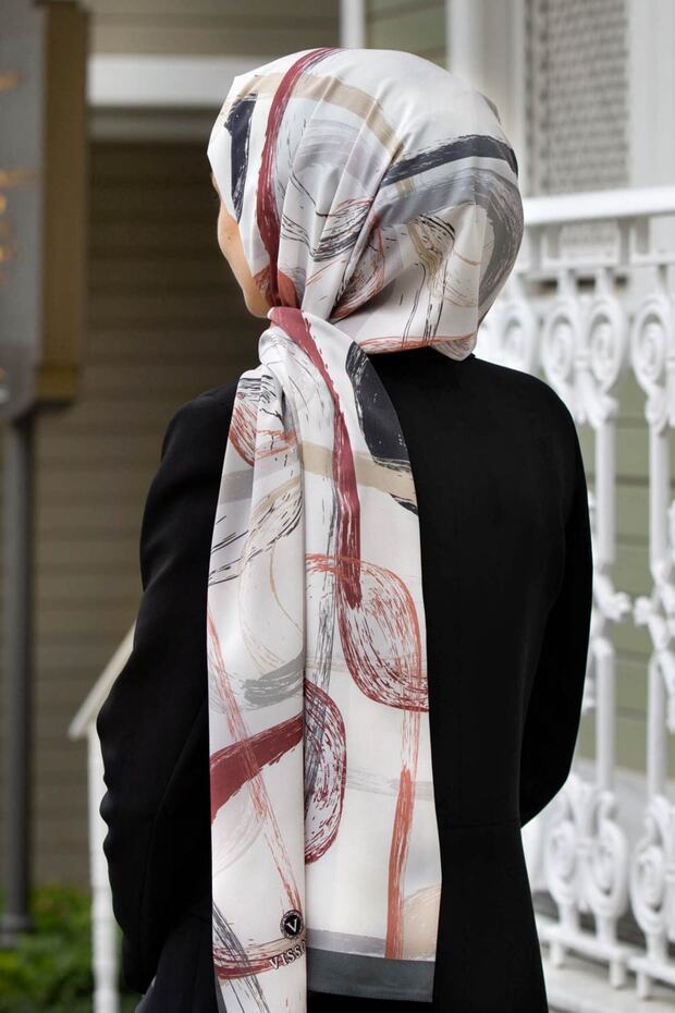 Luxury Medina Silk Scarf - Cream Grey - TryAladdin