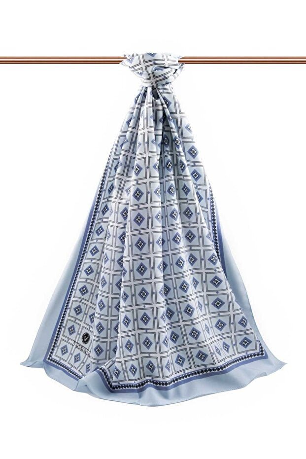 Luxury Medina Silk Shawl - Baby Blue - TryAladdin