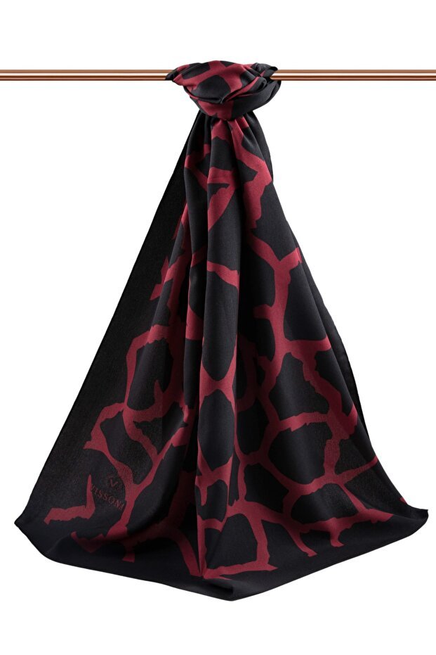 Luxury Medina Silk Shawl - Black & Red - TryAladdin