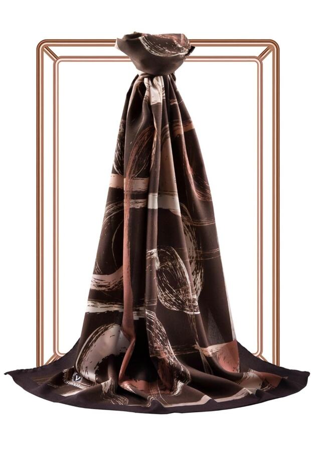 Luxury Medina Silk Shawl - Brown Beige - TryAladdin