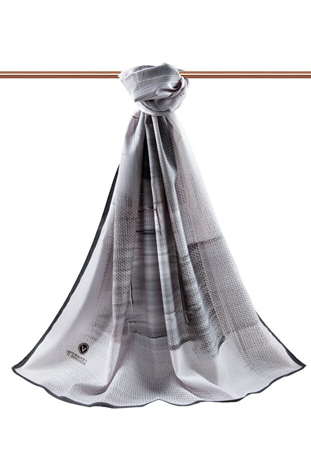 Luxury Medina Silk Shawl - Brush Patterned, Wrinkle - Resistant - TryAladdin