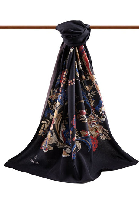 Luxury Medina Silk Shawl - Embroidered Floral - TryAladdin