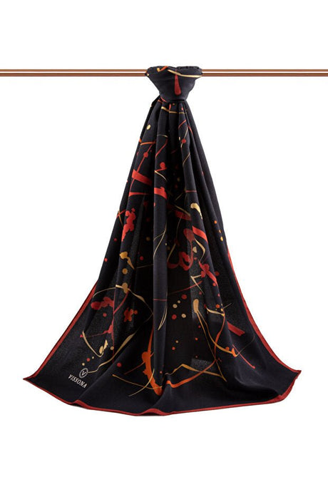 Luxury Medina Silk Shawl - Paint Splatter Design - TryAladdin