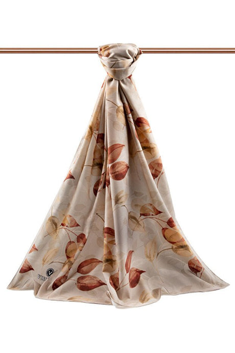 Luxury Medine Silk Shawl - Autumn Pattern, Wrinkle - Free - TryAladdin