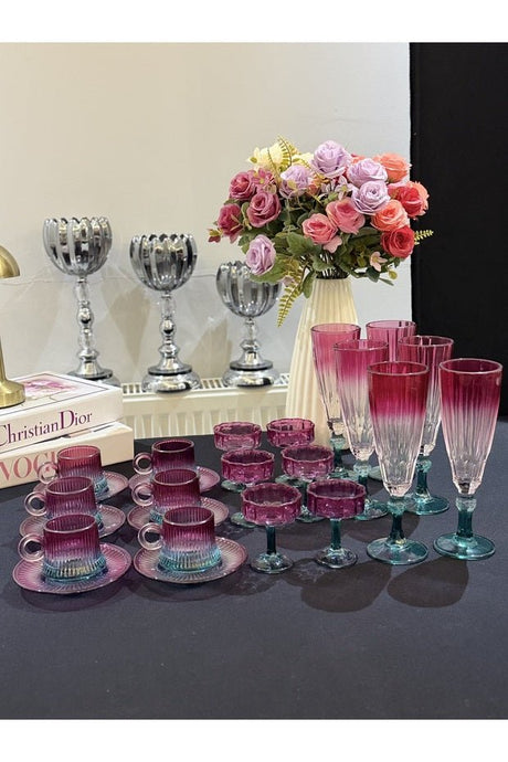 Luxury Turkish Glass Coffee Set - 24 Piece Professional Collection - TryAladdin
