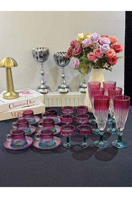 Luxury Turkish Glass Coffee Set - 24 Piece Professional Collection - TryAladdin