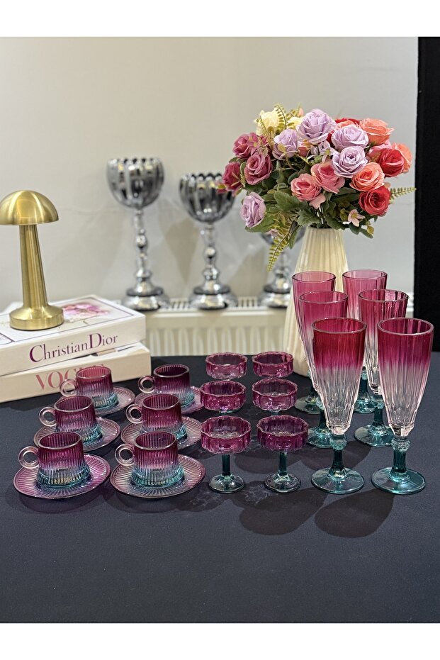 Luxury Turkish Glass Coffee Set - 24 Piece Professional Collection - TryAladdin