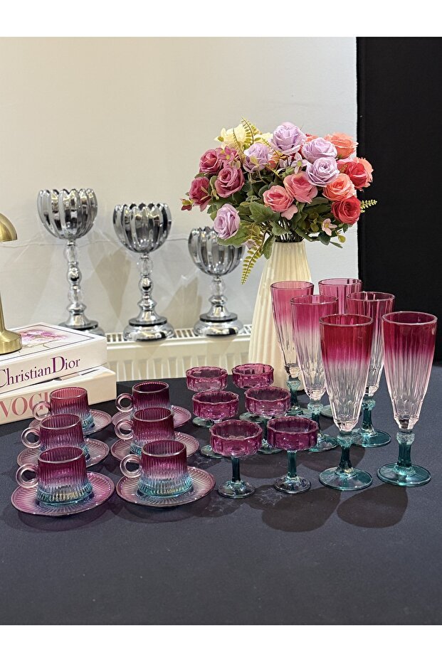 Luxury Turkish Glass Coffee Set - 24 Piece Professional Collection - TryAladdin