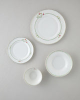Professional Grade Bone Porcelain Dinnerware Set 24 Piece 6 Person Colorful Design